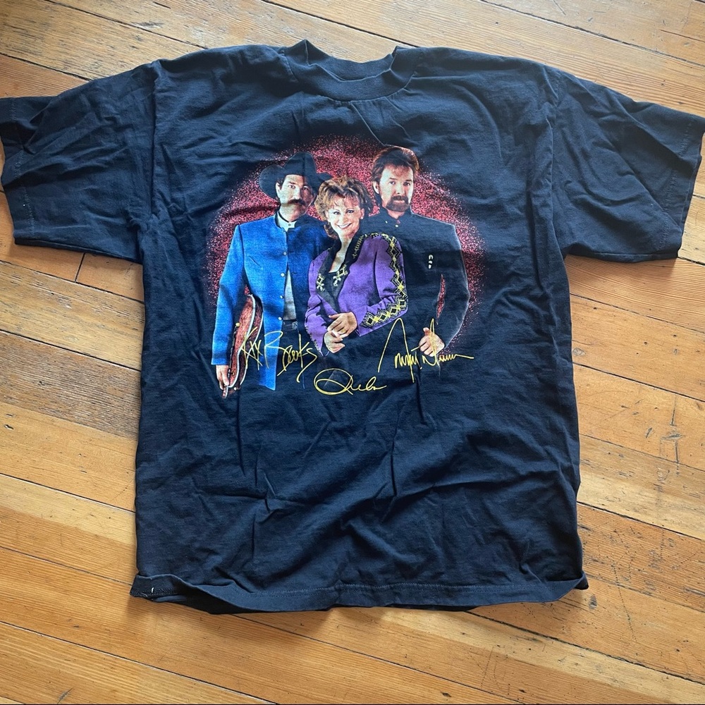 Vintage 90s Reba Brooks Dunn Promo Concert Tour T Shirt size XL